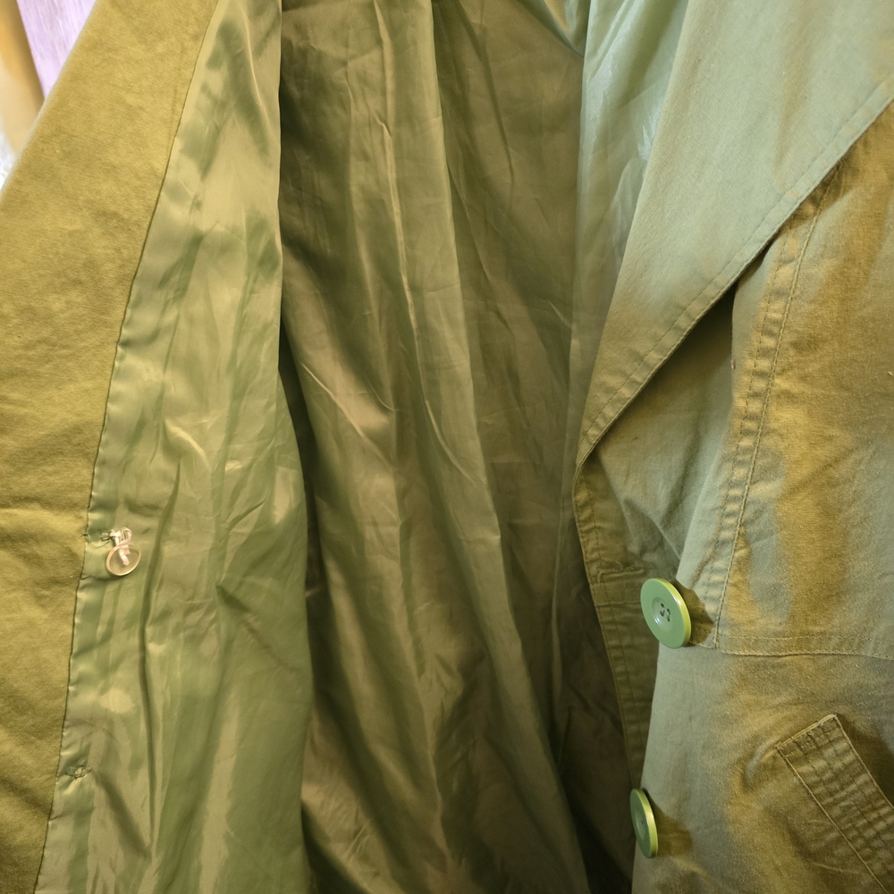 Kamikaze Green Belted Trench Coat - Picture 4 of 7